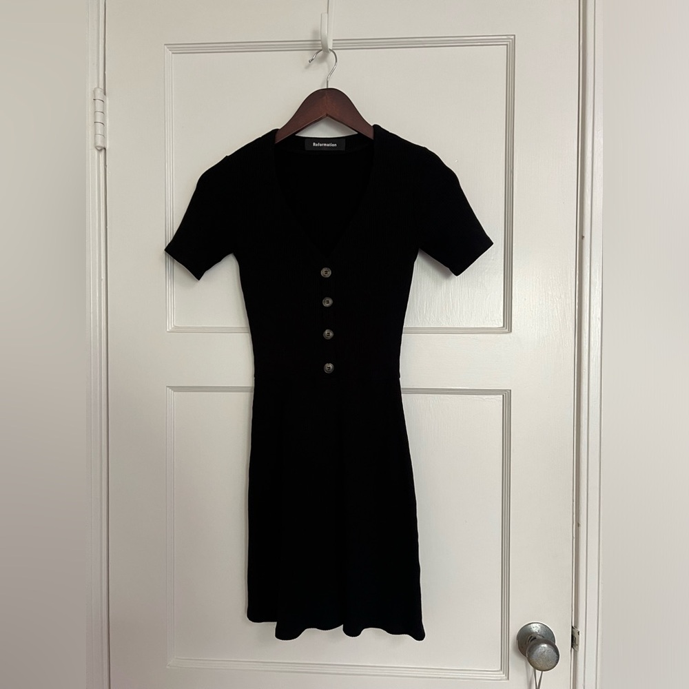 Reformation Cardinal Dress Black Size XS